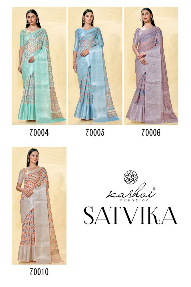 Satvika By Kashvi Printed Sarees Catalog
